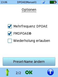 Senti & Sentiero DPOAE-IO Frequenzauswahl