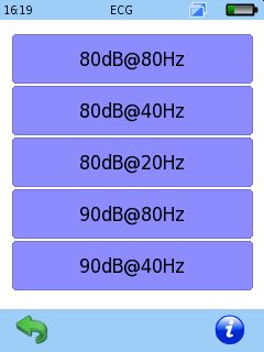Sentiero Advanced ECochG Benutzermenü